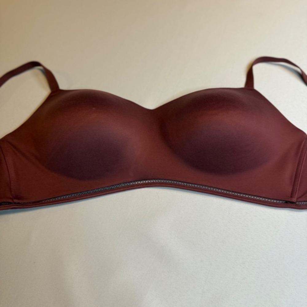 ✨Auden 36D Lightly Lined T-shirt Bra Maroon Adjustable Straps Everyday Comfort - Picture 3 of 7